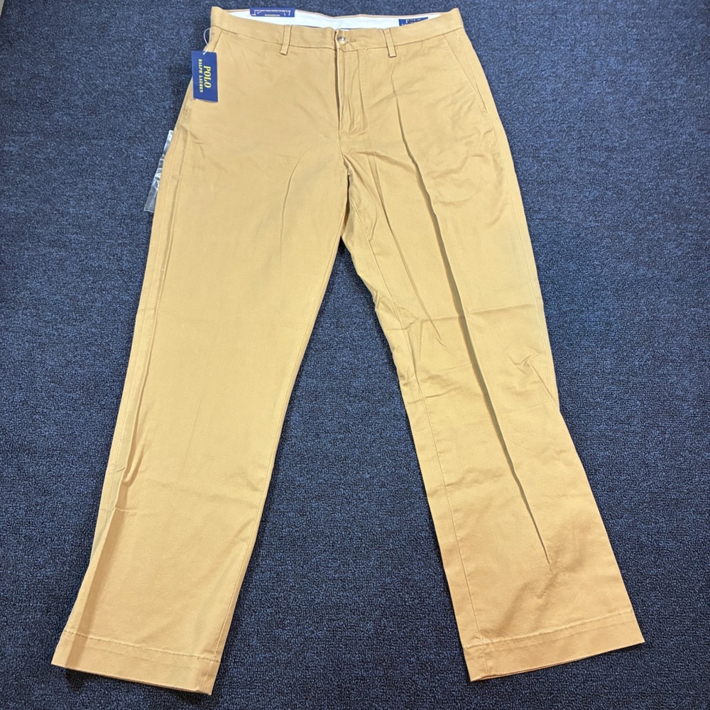 Polo Ralph Lauren Stretch Classic Fit Pants Mens 32x30 Tan Chino Khaki Trousers